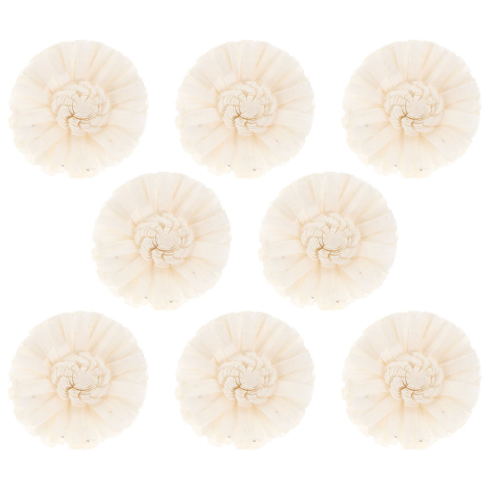 Home Fragrance Usa - 8 Stück flammenlose Chrysanthemenblüten-Diffusoren aus Naturholz,
